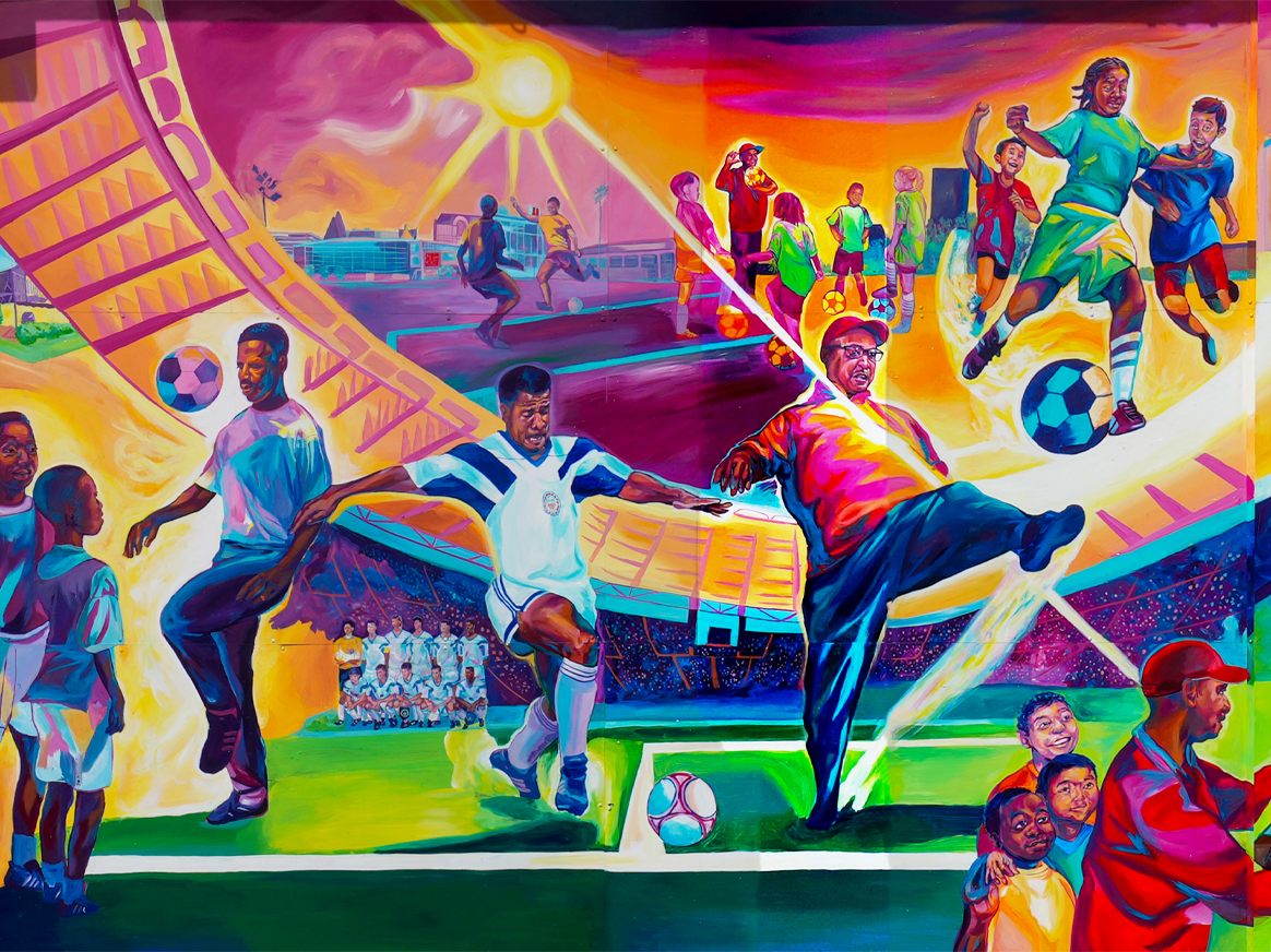 A Piece of the Mural at Jimmy Banks Memorial Stadium