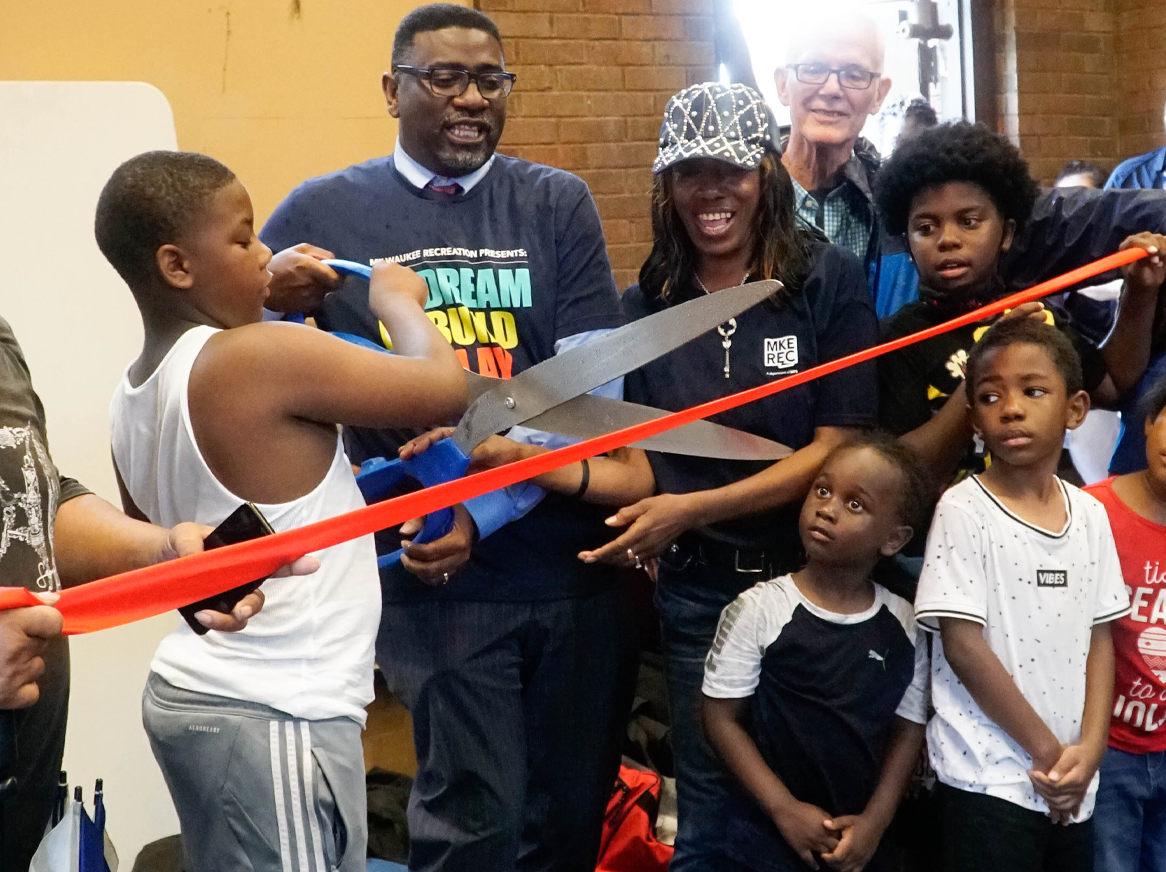 Sharon Scull at Franklin Square Grand Reopening Ceremony